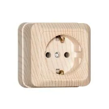 Розетка 1-м ОП Олимп 16А с заземл. сосна UNIVersal 5560902